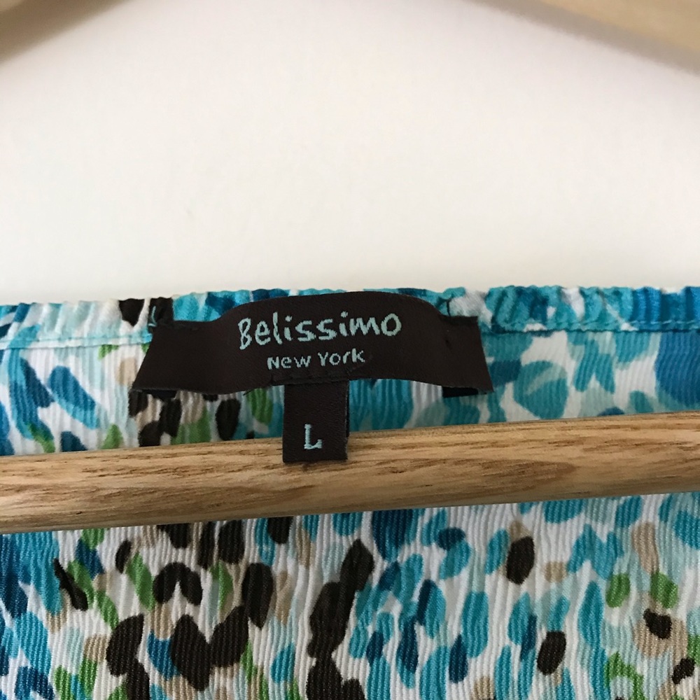 Belissimo • Crinkle Pleated Watercolor Dots Top - Picture 5 of 9